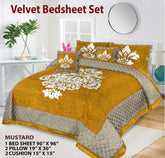 Four Border Jacquard Velvet Bed Sheet 5Pcs Design-523